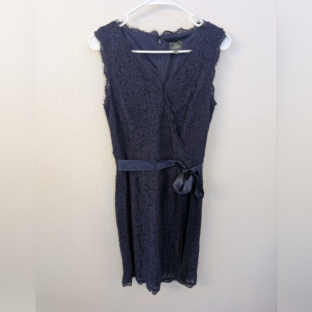 Adrianna Papell Lace Faux Wrap Dress Size 6